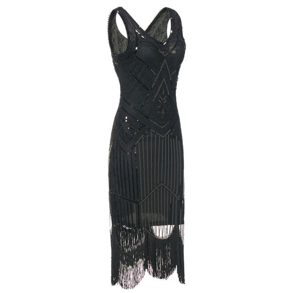 Black Gatsby Dress Flapper-style Party 1920s |JaosWish – VINTAGEPOST