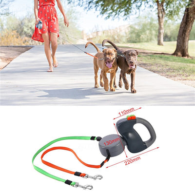 retractable 2 dog leash