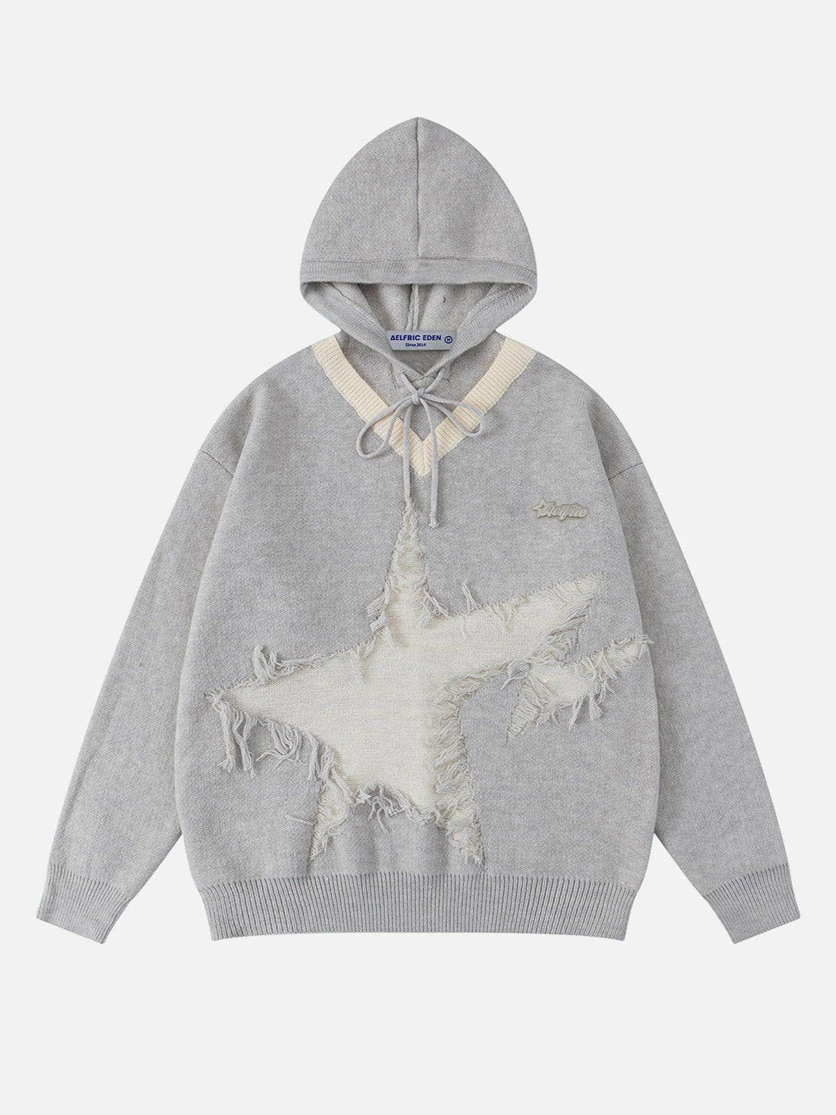 【Aelfric Eden】ボウ ジャカード ニット パーカー Aelfric Eden Letter Jacquard Hoodie – Aelfric eden
