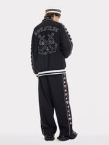 Aelfric Eden Embroidery Ship Anchor Bomber Jacket Nav Image 7