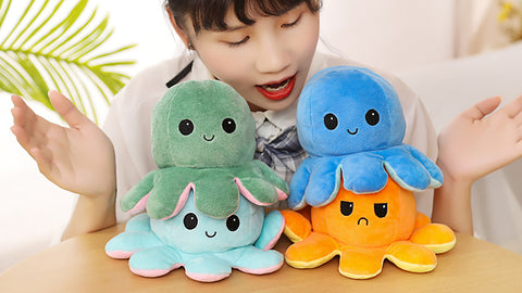 Multicolored Reversible Octopus Plush Toy