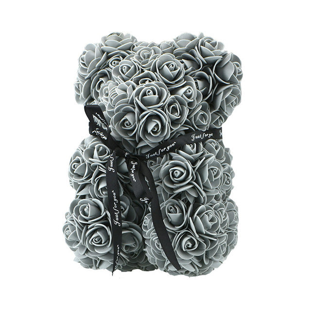 grey rose teddy bear