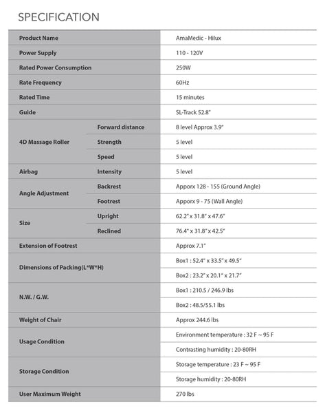 Osaki OS-Pro 4D Emperor Zero Gravity Massage Chair - Heated Lumbar, HD Speakers specifications