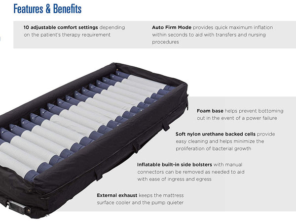 Invacare MicroAIR Lateral Rotation Bariatric Low Air Loss Mattress - 600 lb. Weight Capacity, Mattress Only
