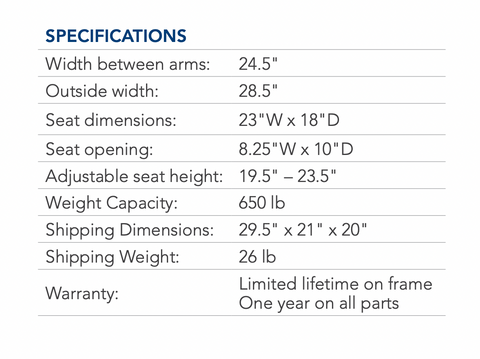 ProBasics Bariatric Drop Arm Commode - Extra Wide Seat