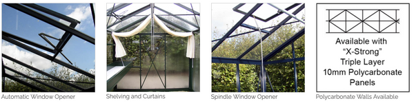 Exaco Royal Victorian VI 34 Greenhouse in Dark Green with 10mm Twin-Wall Polycarbonate