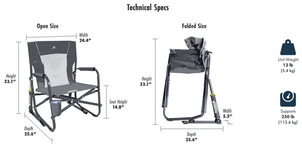 GCI Outdoor FirePit Rocker - Folding Portable Rocking Chair