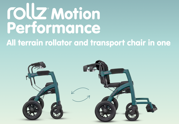 Roll Motion Performance Lightweight Hybrid Transport Chair Rollator