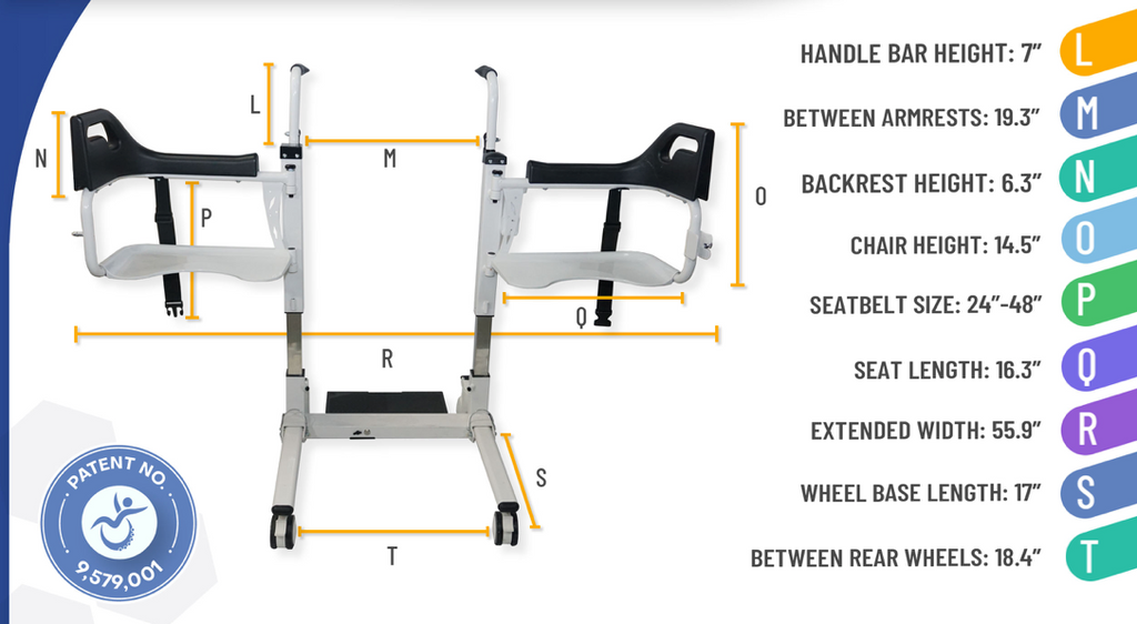 Freedom Transfer Patient Lift  dimensions