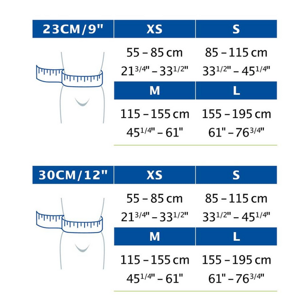 size guide for actimove compression