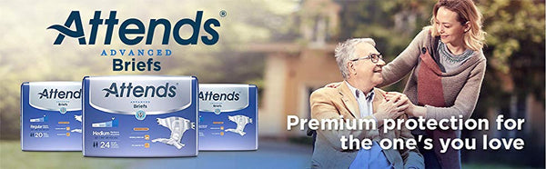 Attends Advanced Unisex Briefs with Advanced Dry-Lock Technology for Adult Incontinence Care