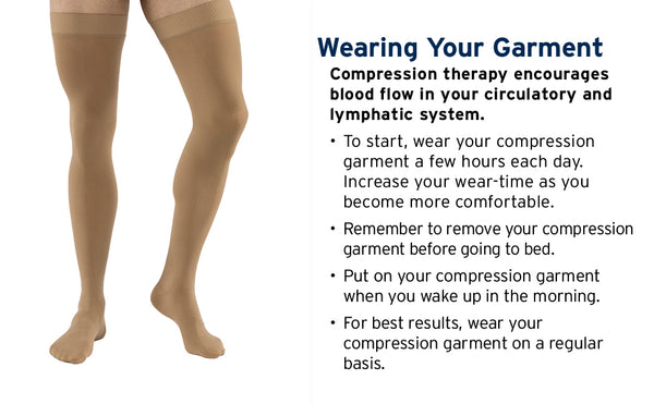 JOBST Relief Thigh High Compression Stockings - Closed Toe with Silicone Dot Band - 15-20 mmHg