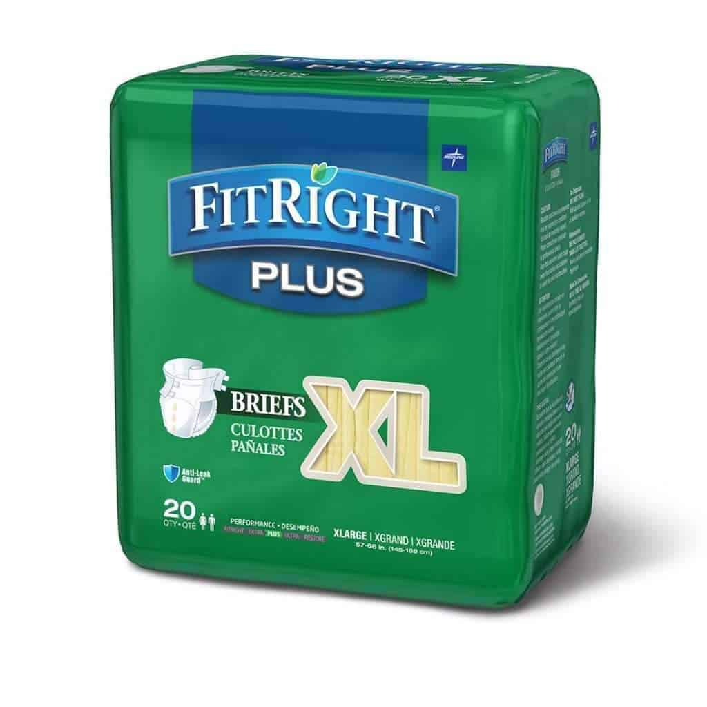 FitRight Plus Adult Diapers Unisex Disposable Incontinence Briefs