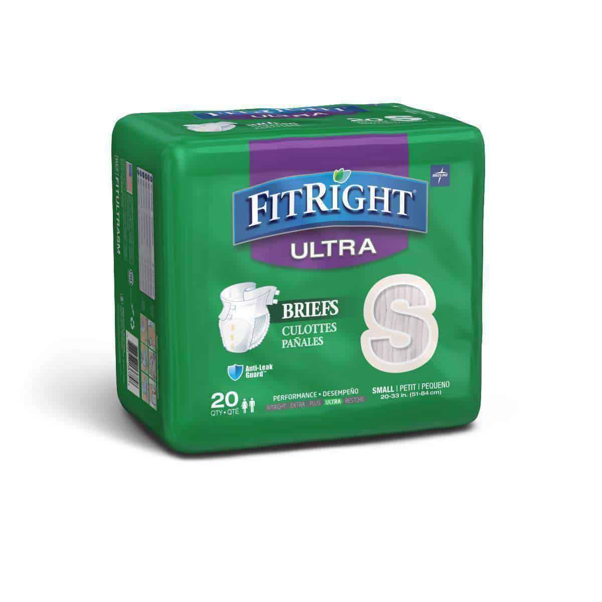 FitRight Ultra Adult Diapers Disposable Incontinence Briefs with Tabs ...