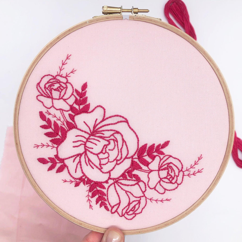 Happy Sloth: Modern Floral Embroidery Kit – Lazy May Sewing Club