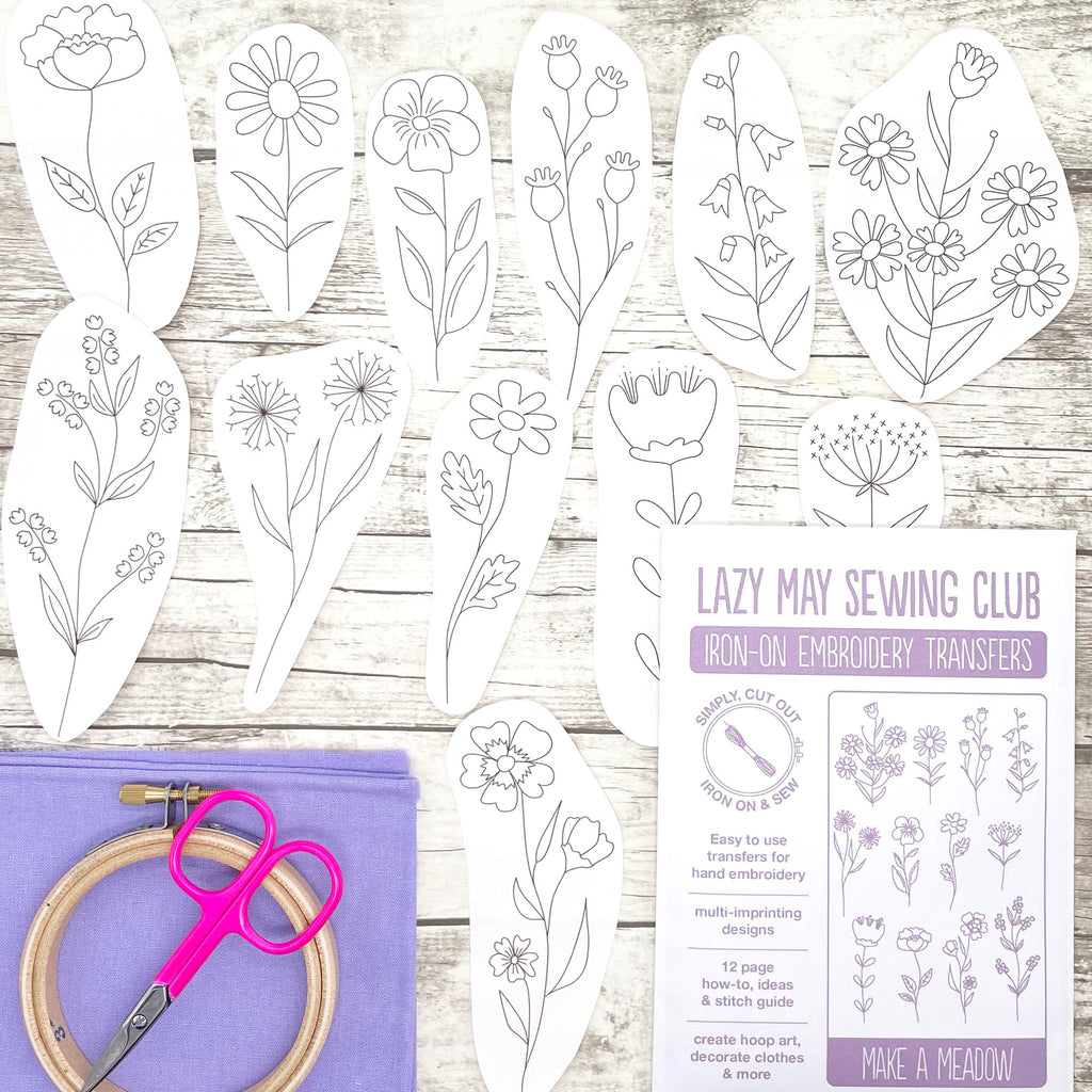 Papercuts: Abstract Shape Embroidery Patterns (iron-on transfer) – Lazy May  Sewing Club