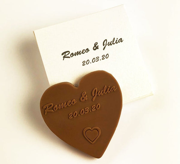 chocolate heart wedding favor