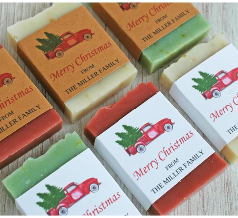 Personalized Christmas Soap Favors