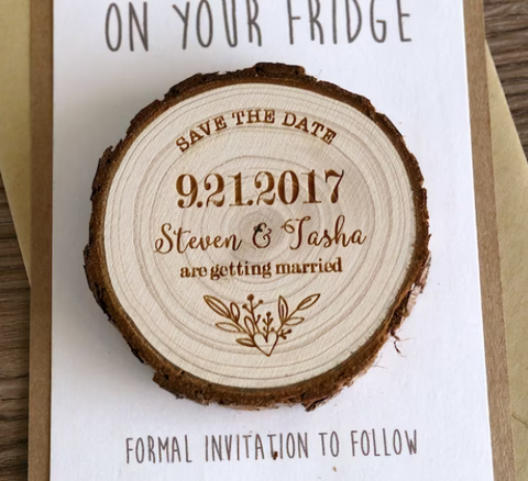 Personalised Save the Date Heart Magnet and Card, Arch Elegant