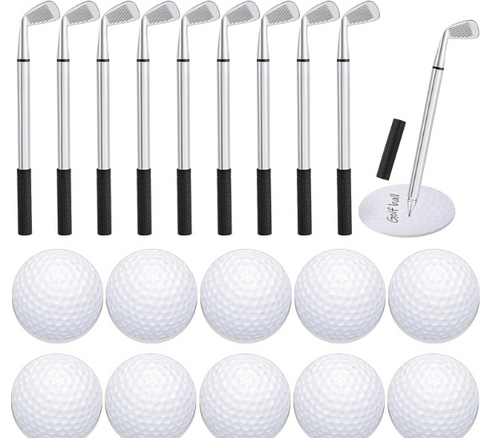 Mini Golf Bag Tournament Gift Pack w/3 Plain White Golf Balls & 2 3/4 Golf  Tees