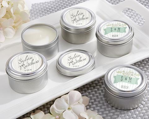 Handmade Soy Wax Jar Candles with White Flowers - Perfect Wedding Favors