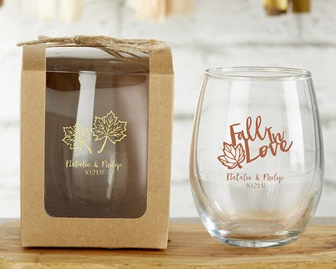Hand Engraved Stemless Floral Wine Glasses — Love & Victory