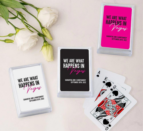 Las Vegas theme wedding party favor playing cards