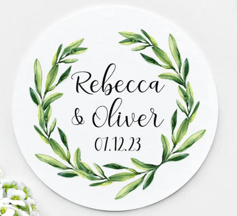 3 Greenery Wedding Sticker Personalized Favor Sticker Envelope