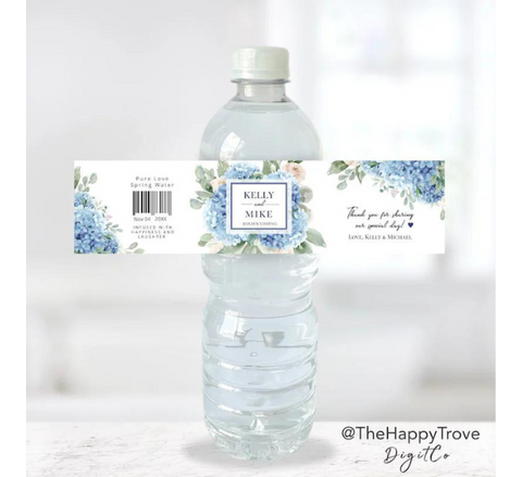 Just Married Water Bottle Labels, Use Own Bottles