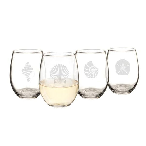 Personalized Laser-Etched Wine Glass w/ Party Fun Graphic