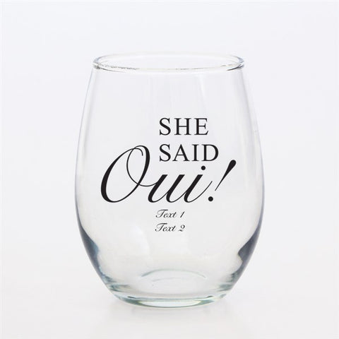 Personalized Vinyl 12 oz Rose Wine Glass