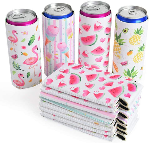 Neoprene Reversible Can Cooler Pink