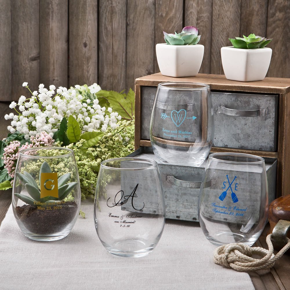 Clear Glass Coffee Mugs - Personalized - Forever Wedding Favors