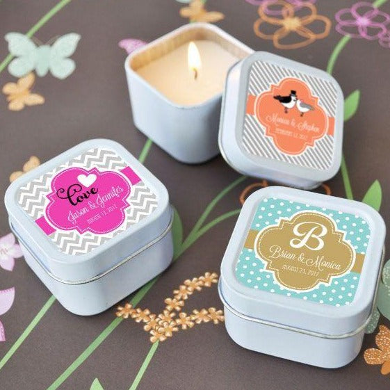 Colorful Square Candle Tins