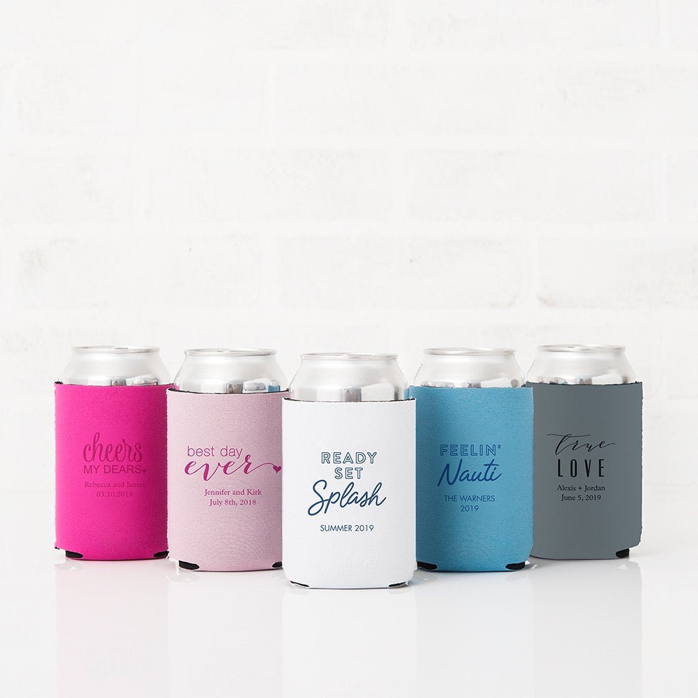 Wedding Favors Custom Personalized Wedding Can Coolers, Reception Favors,  Stubby Holders, Spring Wedding, Summer Wedding, Fall Wedding 