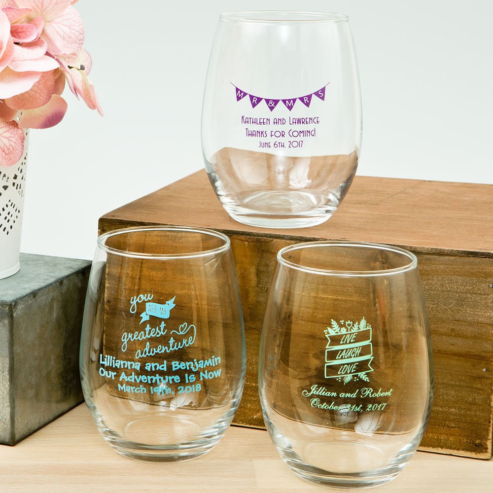 Clear Glass Coffee Mugs - Personalized - Forever Wedding Favors