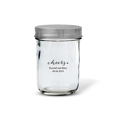 Monogram Personalized 12 oz. Mason Jars - Regular Mouth