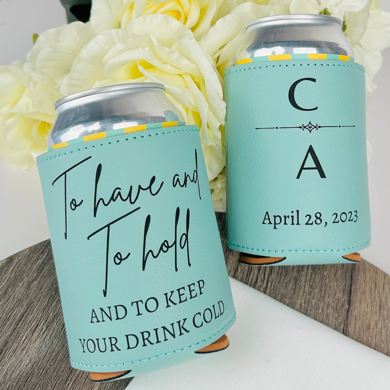 Personalized Cheers Y'all Wedding Can Cooler – Style #409 – Fall For Design