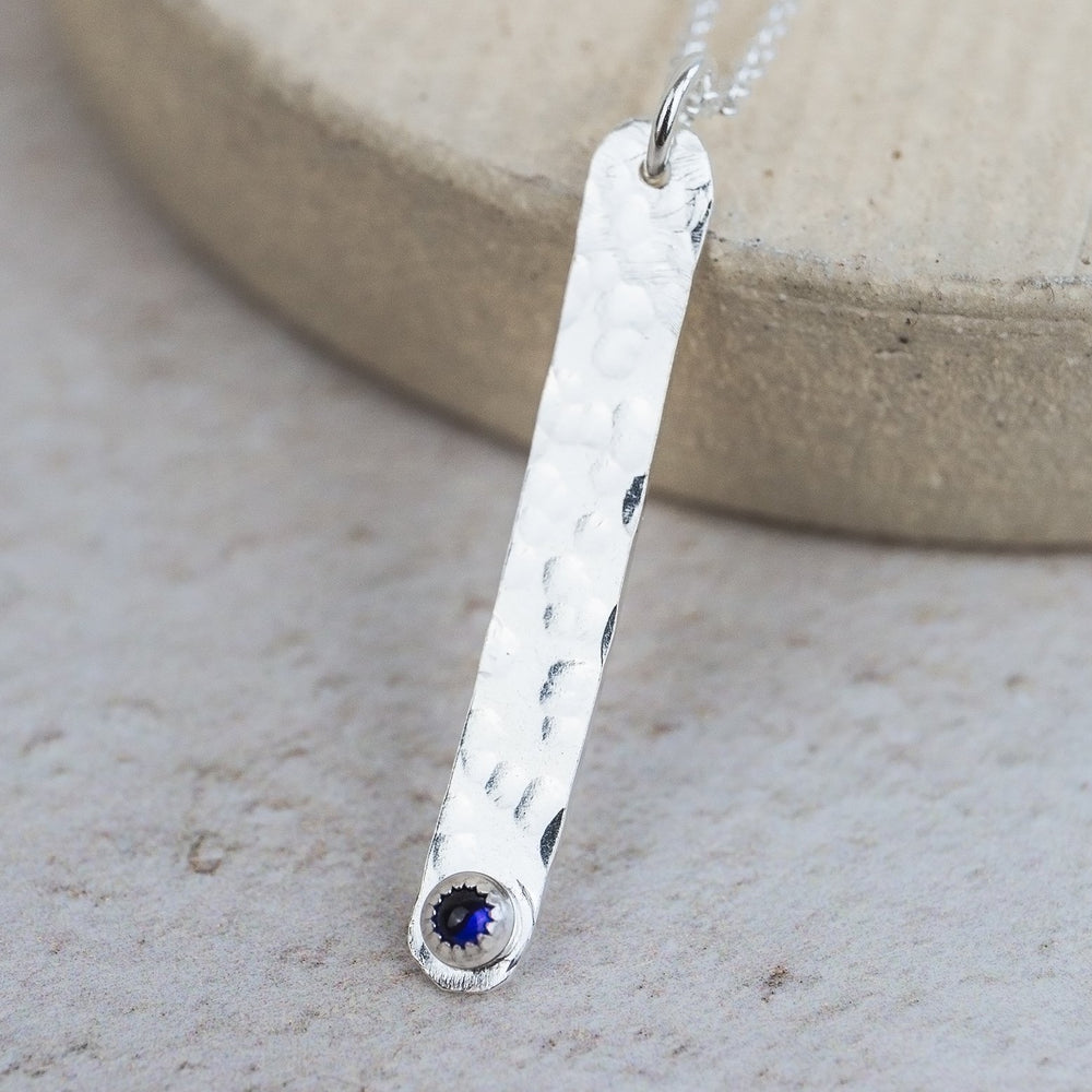 Skinny Bar Birthstone Necklace  Fast Delivery Crafted by Silvery Jewellery  in South Africa