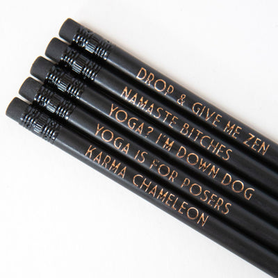 Yoga Gift, Yoga printed pencils, Yoga Teacher Gift