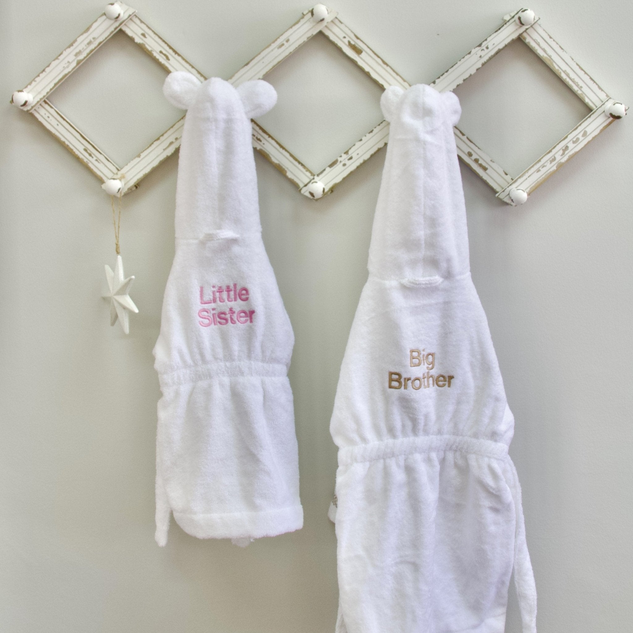 Image of Personalised Sibling Bamboo Toweling Robe