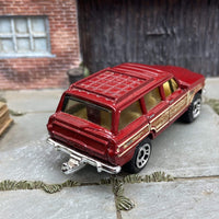 2018 Matchbox 65th Anniversary MBX Road-trip Jeep Wagoneer, Red, trailer hitch- $5 BARGAIN BIN!