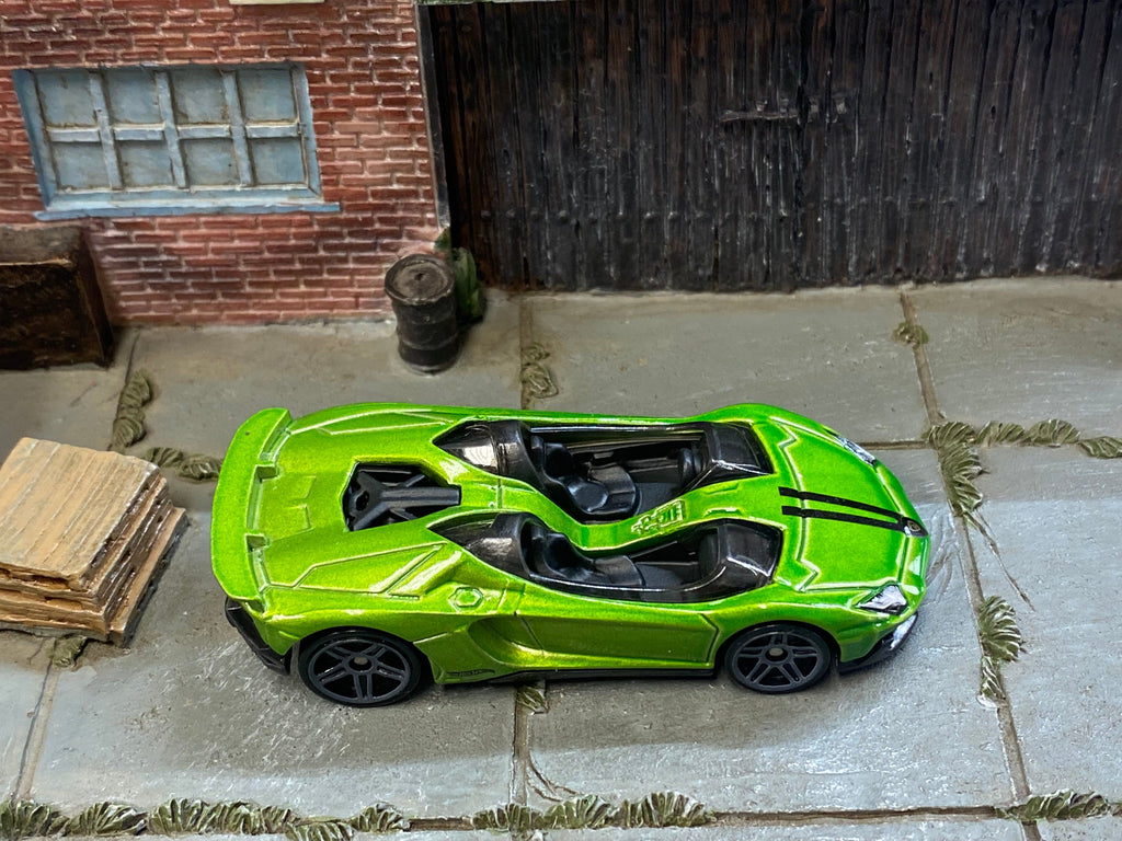 Loose Hot Wheels - Lamborghini Aventador J - Green and Black | Muncle Mikes