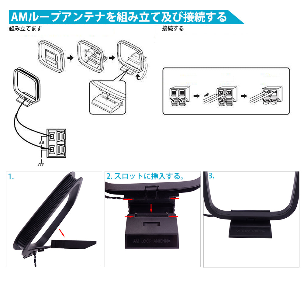 Focentto Am ループ アンテナ 室内 高感度 ループアンテナ ラジオ ステレオ レシーバー アンテナ Focentto