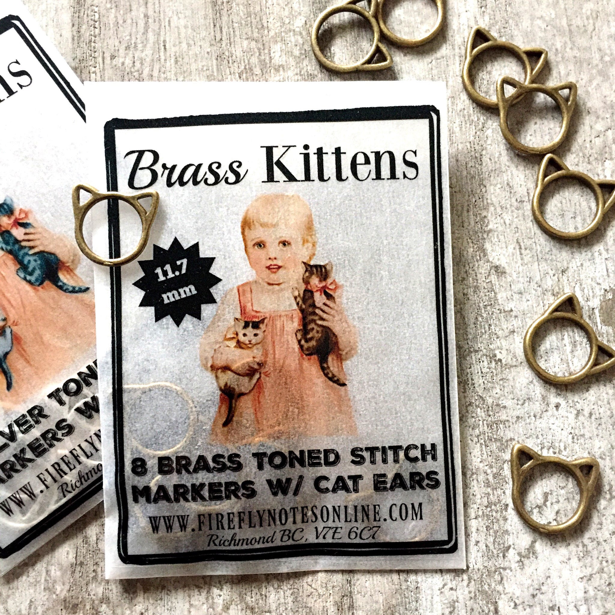 Bronze Metal Stitch Markers ~ Chonky Kittens ~ Set of 6 – SeattleSkyDyeworks