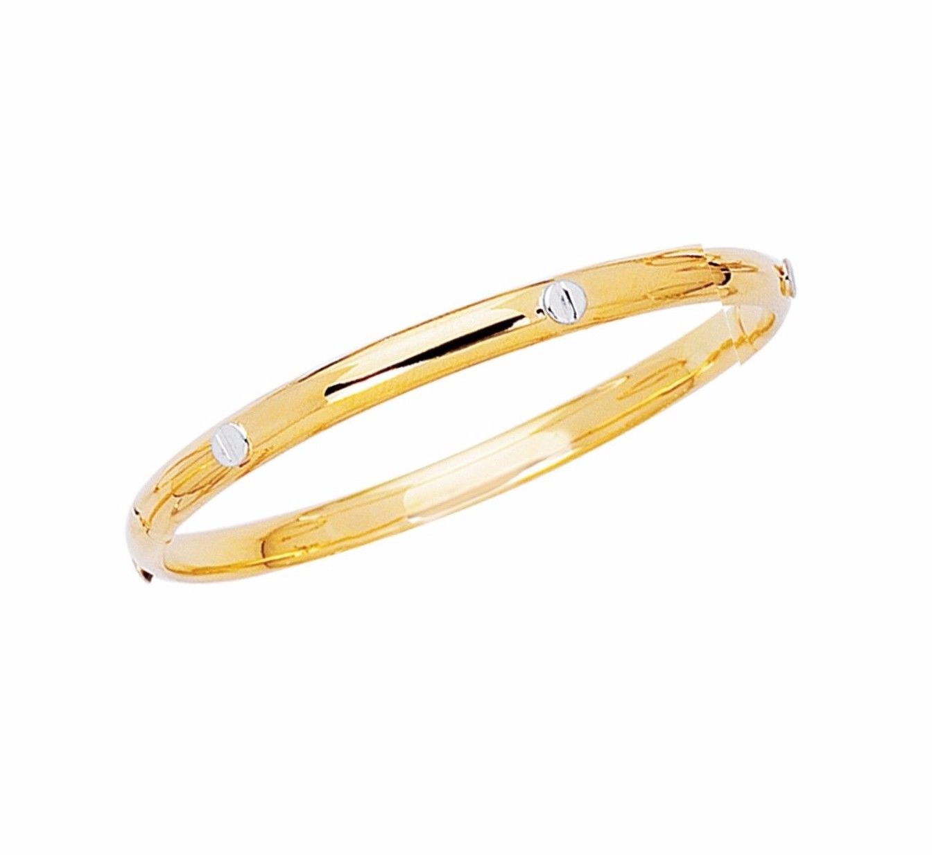 gold bangle with screw design