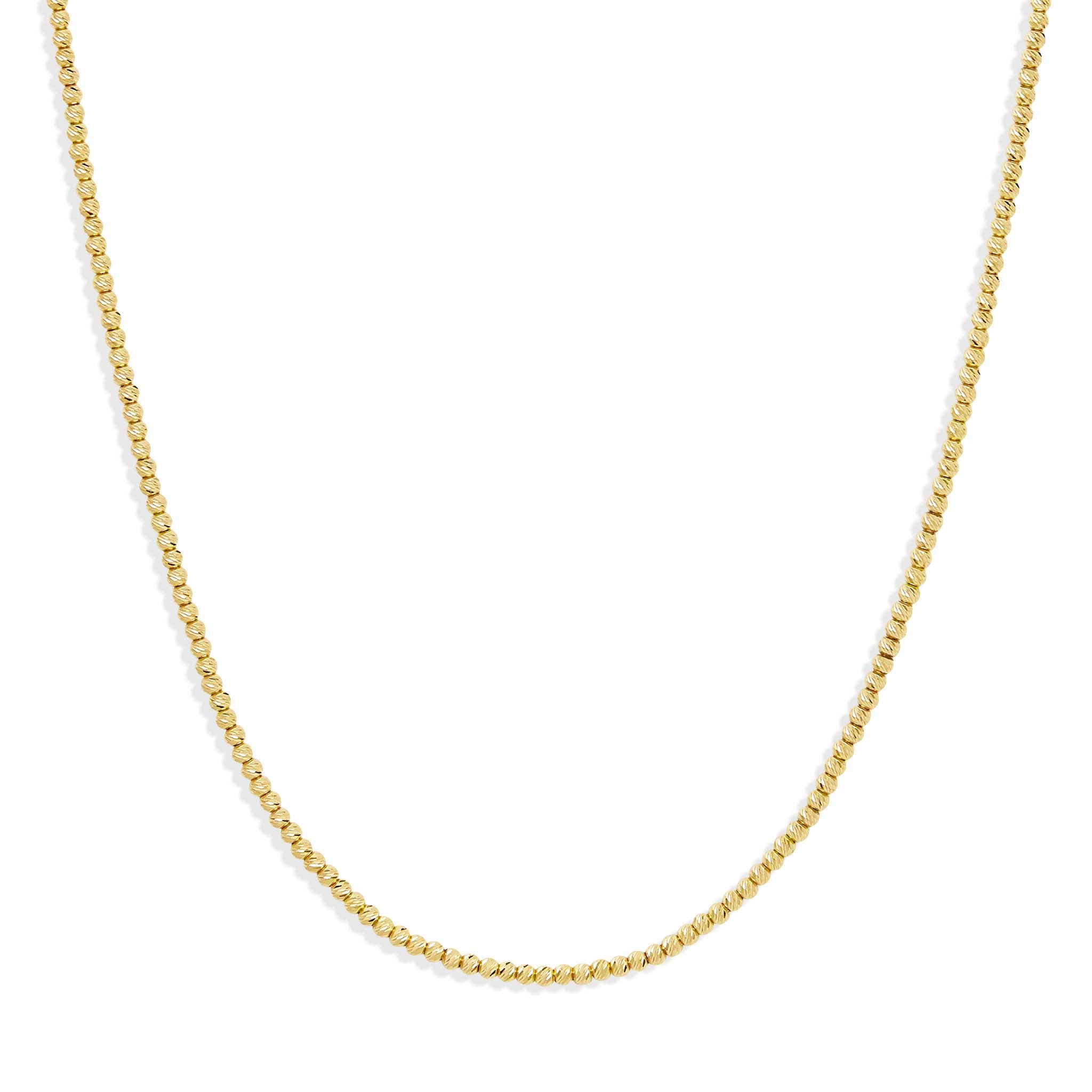 diamond cut gold bead necklace