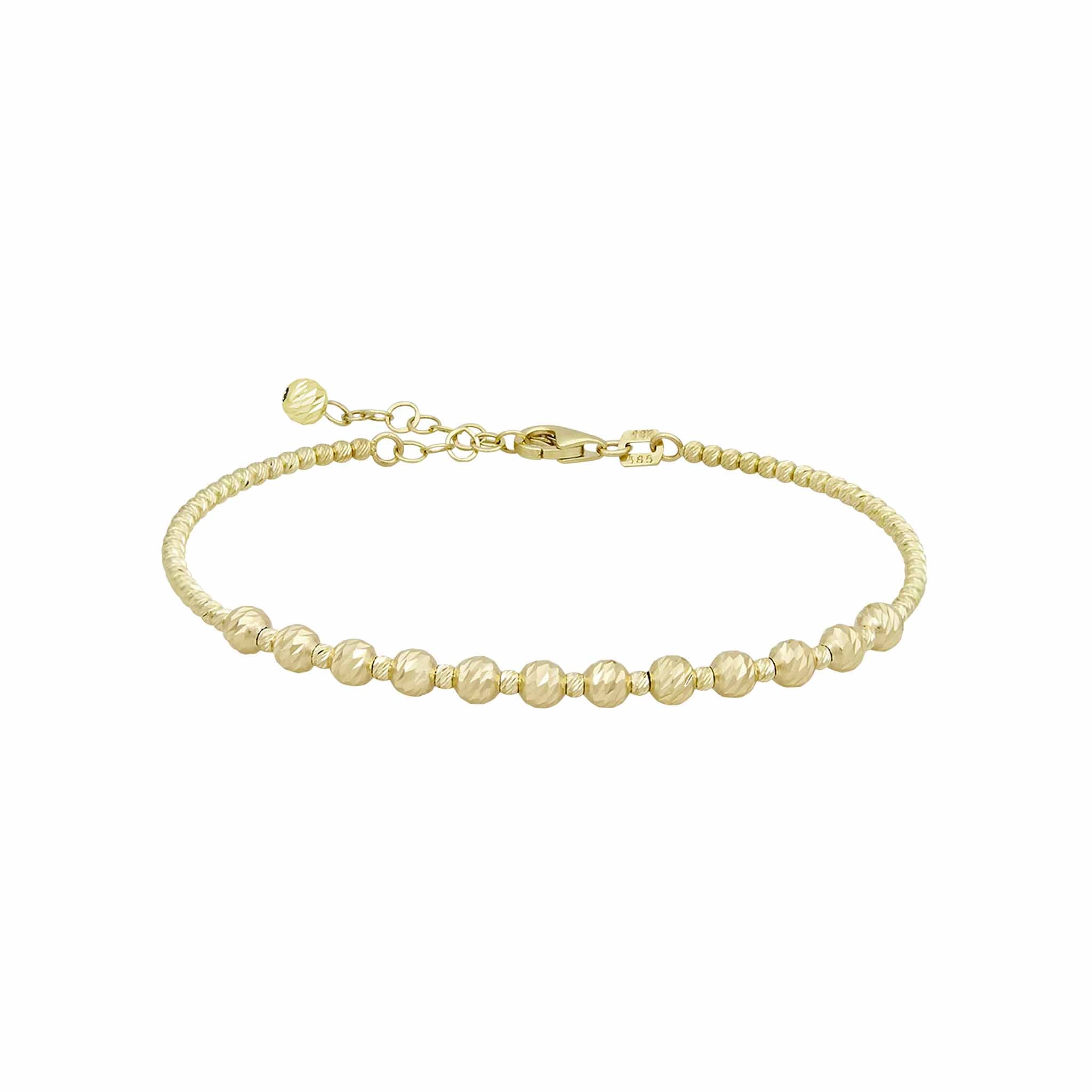 diamond cut bead bracelet