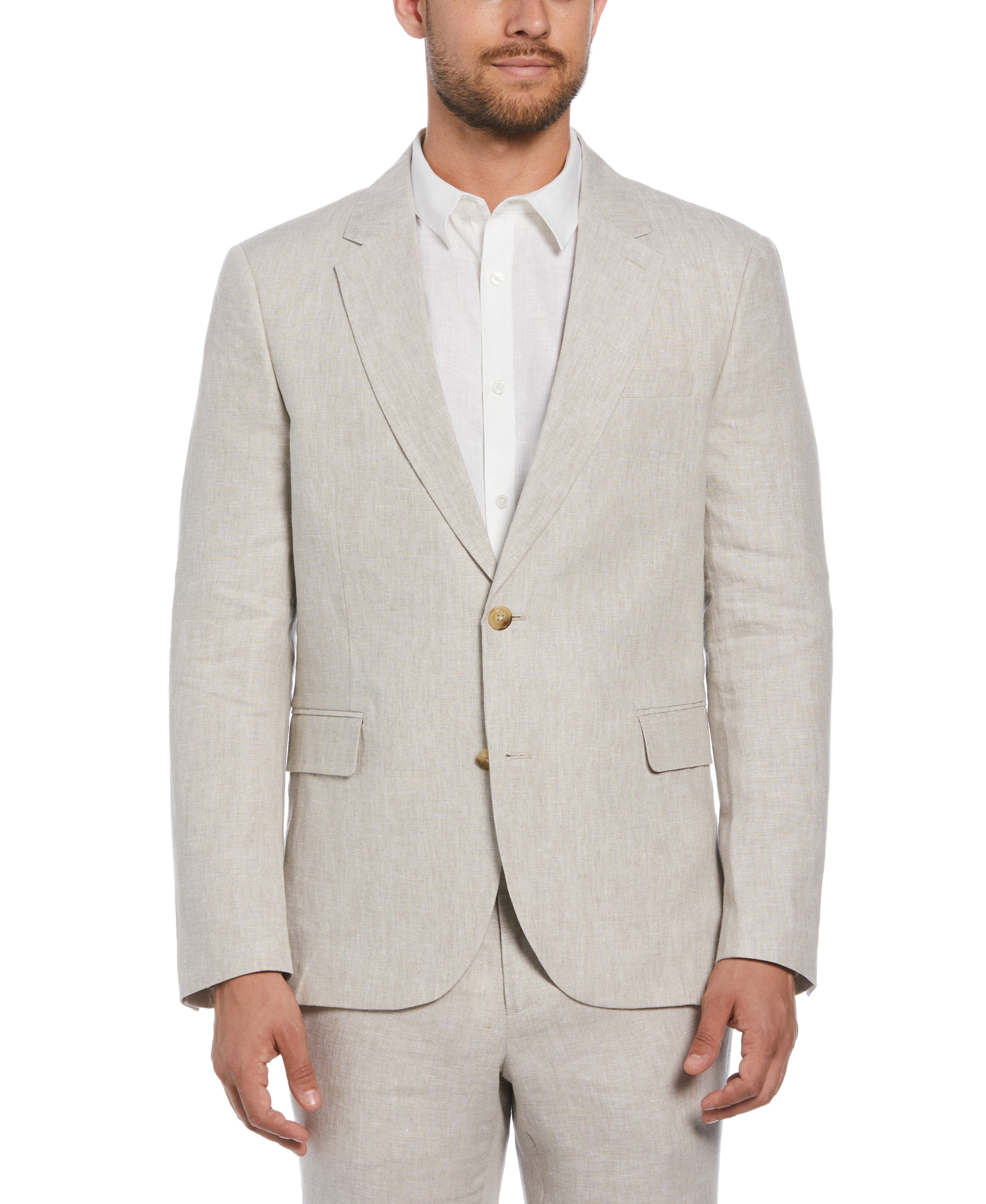 Cubavera Men's Big and Tall Delave Sport Coat in Natural Linen White, Size 3XLT, 100% Linen