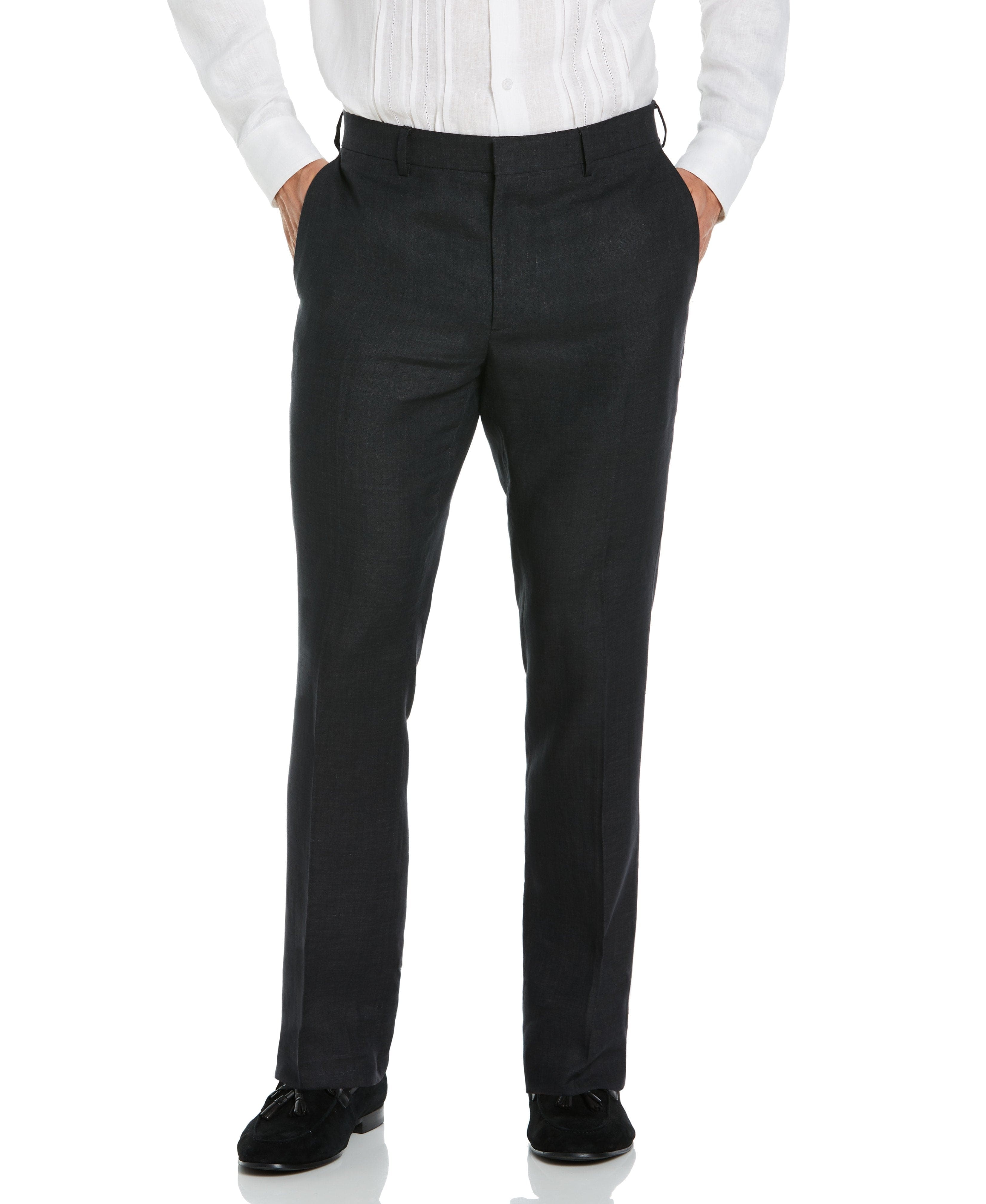 100% Delave Linen Flat Front Pant | Cubavera